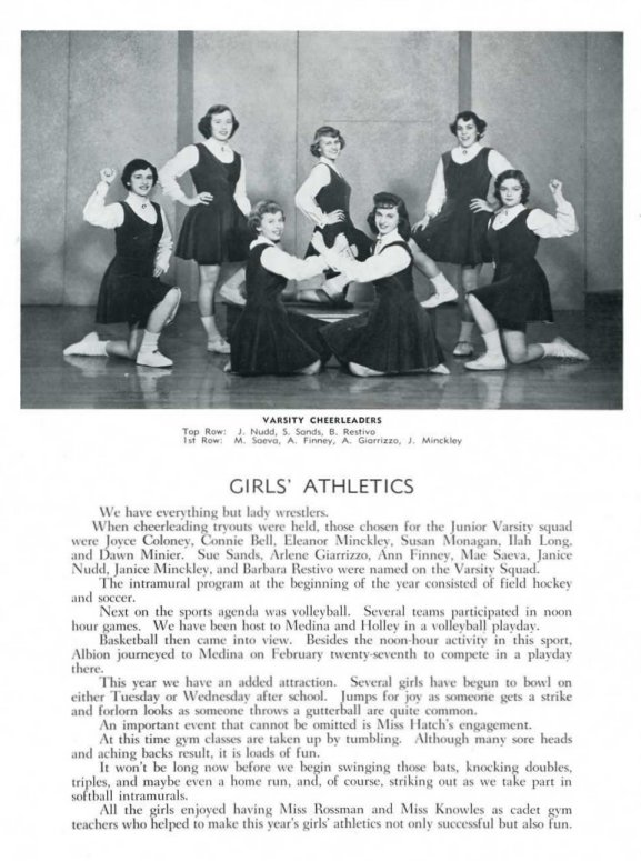 1954 Chevron Throwback Thursday_Class of 1954_Varsity Cheerleaders